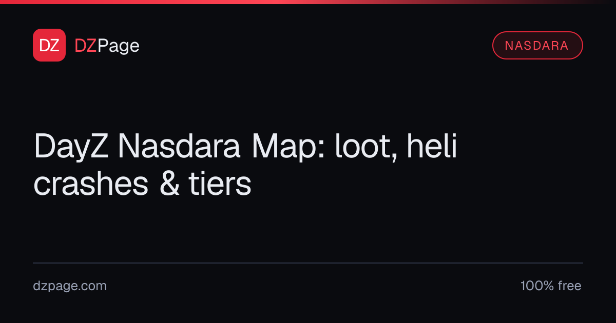 DayZ Nasdara Map: loot, heli crashes & tiers · DZPage