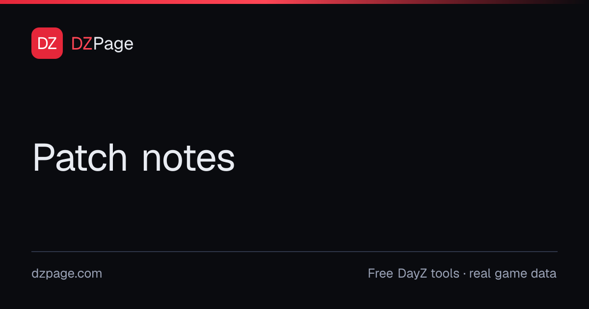 Patch notes: new features and changes · DZPage